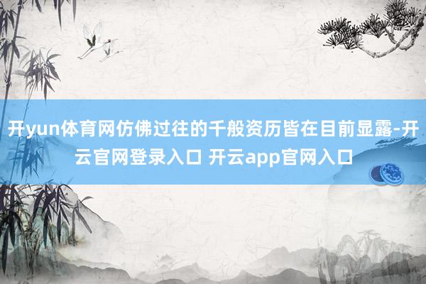 开yun体育网仿佛过往的千般资历皆在目前显露-开云官网登录入口 开云app官网入口