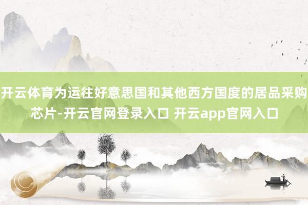 开云体育为运往好意思国和其他西方国度的居品采购芯片-开云官网登录入口 开云app官网入口
