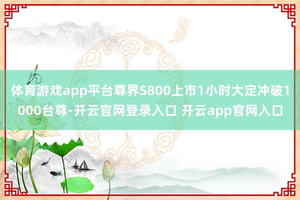 体育游戏app平台尊界S800上市1小时大定冲破1000台尊-开云官网登录入口 开云app官网入口