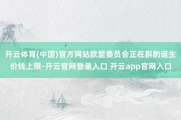 开云体育(中国)官方网站欧盟委员会正在斟酌诞生价钱上限-开云官网登录入口 开云app官网入口