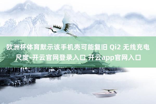 欧洲杯体育默示该手机壳可能复旧 Qi2 无线充电尺度-开云官网登录入口 开云app官网入口