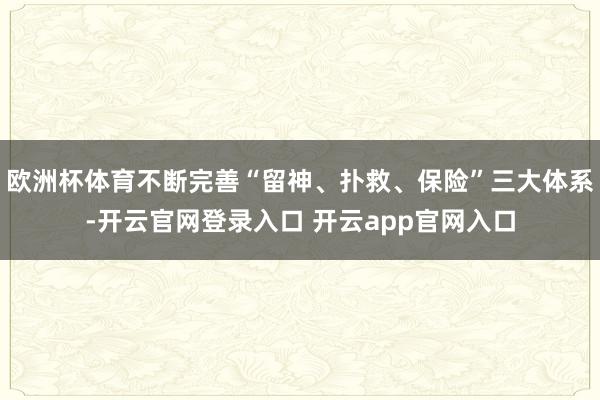 欧洲杯体育不断完善“留神、扑救、保险”三大体系-开云官网登录入口 开云app官网入口