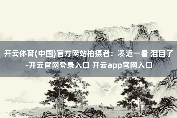 开云体育(中国)官方网站拍摄者：凑近一看 泪目了-开云官网登录入口 开云app官网入口