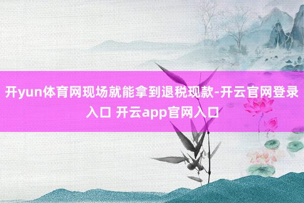 开yun体育网现场就能拿到退税现款-开云官网登录入口 开云app官网入口