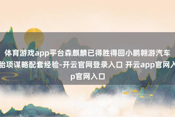 体育游戏app平台森麒麟已得胜得回小鹏翱游汽车轮胎项谋略配套经验-开云官网登录入口 开云app官网入口