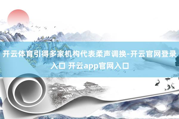 开云体育引得多家机构代表柔声调换-开云官网登录入口 开云app官网入口