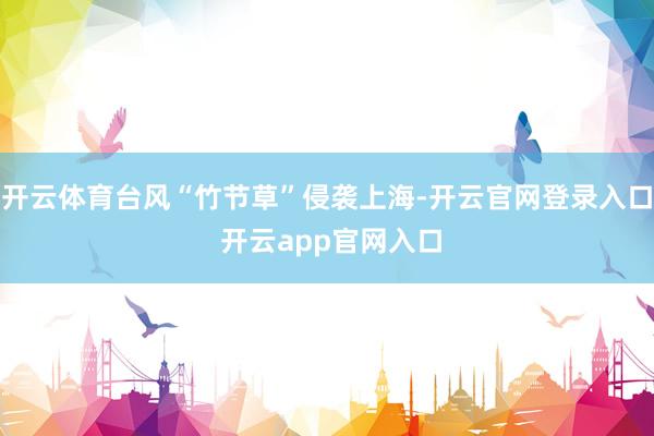 开云体育台风“竹节草”侵袭上海-开云官网登录入口 开云app官网入口