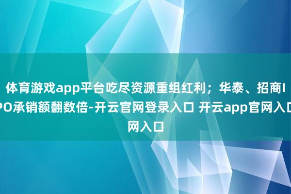 体育游戏app平台吃尽资源重组红利；华泰、招商IPO承销额翻数倍-开云官网登录入口 开云app官网入口