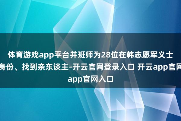 体育游戏app平台并班师为28位在韩志愿军义士说明身份、找到亲东谈主-开云官网登录入口 开云app官网入口