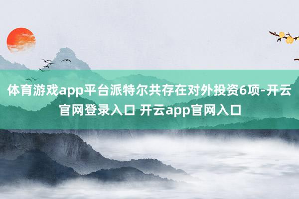 体育游戏app平台派特尔共存在对外投资6项-开云官网登录入口 开云app官网入口