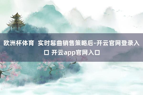 欧洲杯体育  实时鬈曲销售策略后-开云官网登录入口 开云app官网入口